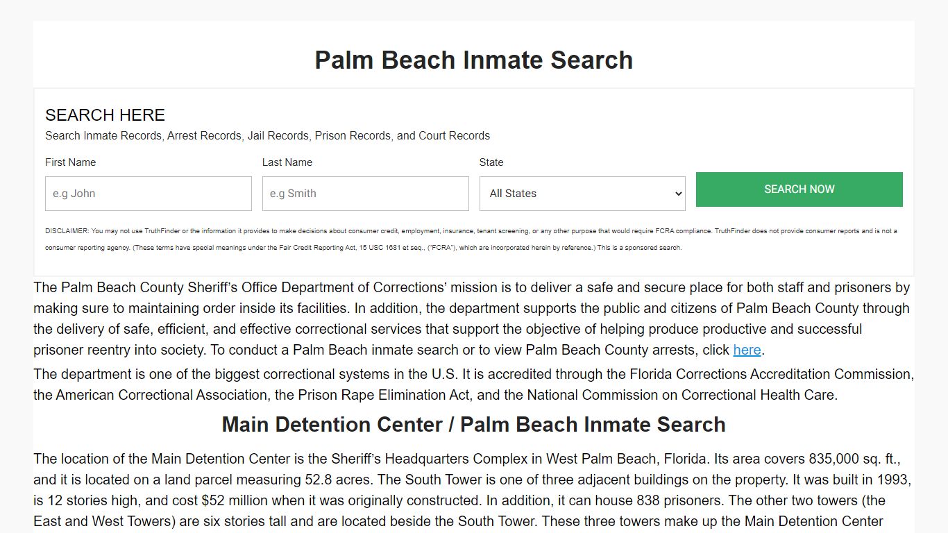 Palm Beach Inmate Search